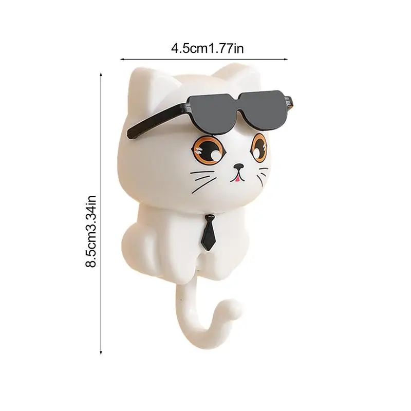 Cute Plastic Cartoon Cat Hooks Wall Hanging Decorative Dormitory Bedroom Door Hangers Hooks Key Umbrella Towel Cap Coat Rack