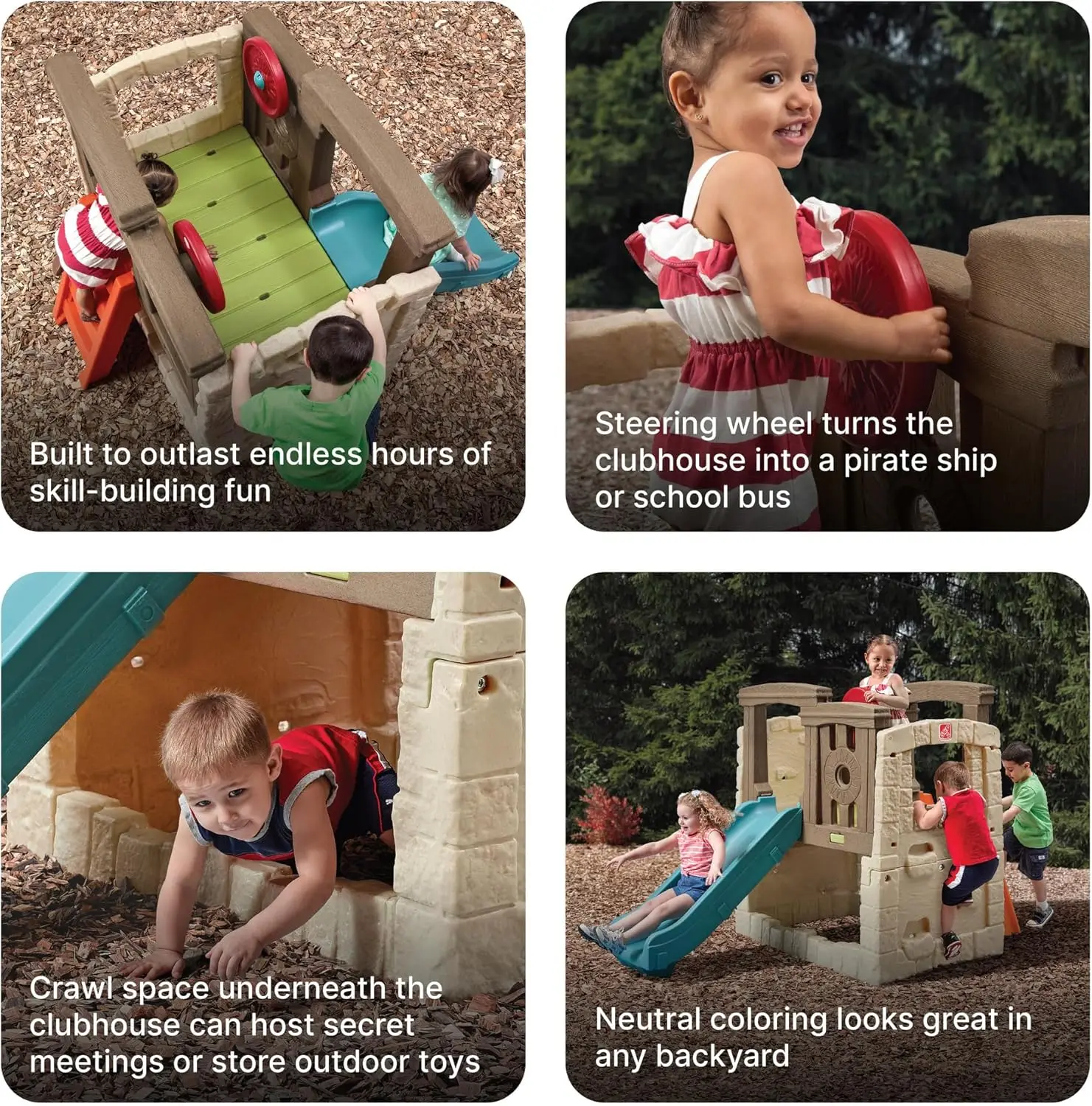 Woodland Climber II Kids Playset, Ages 2 –6 Years Old, Toddler Slide and Climbing Wall, Outdoor Playground for Backyard, Sturdy