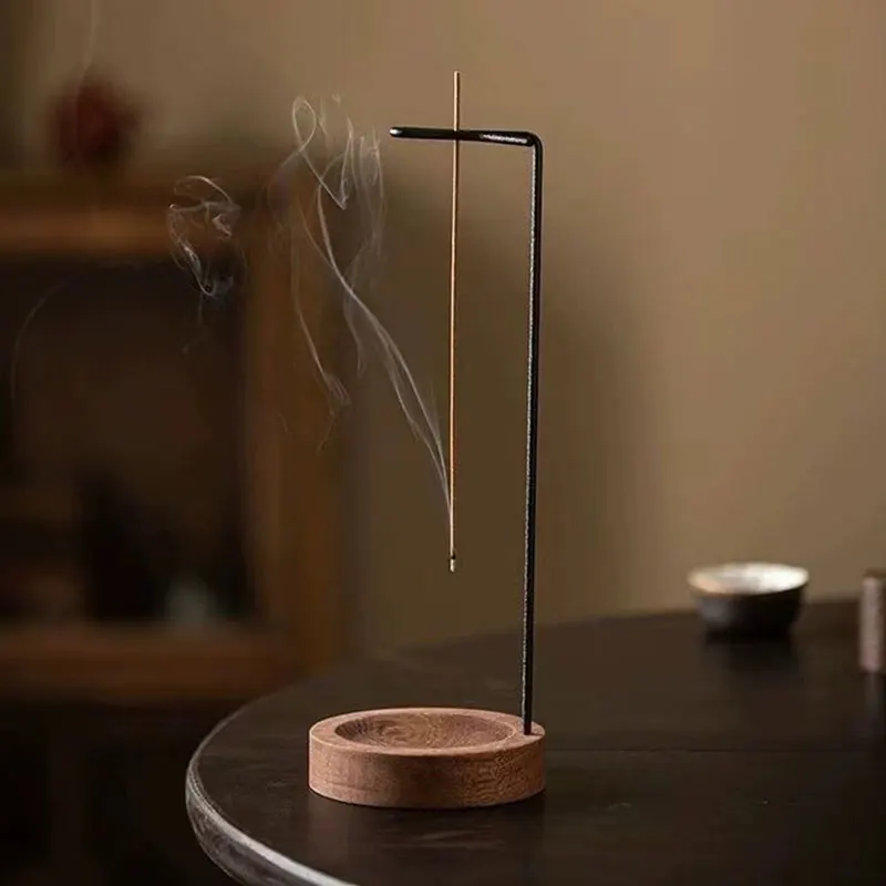 Creative Upside Down Incense Burner Wooden Round Incense Tray Ornament Bedroom Home Yoga Decoration Crafts Incense Stick Holder image 3