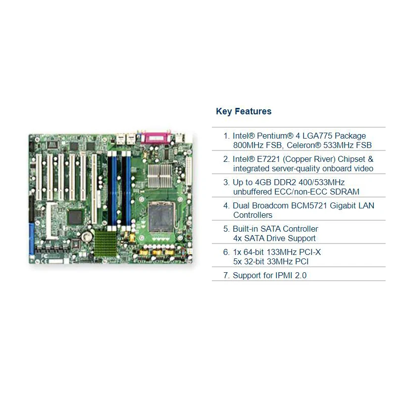 P8SCT oryginalna płyta główna do serwera Supermicro podwójna gigabitowa karta sieciowa płyta główna Firewall LGA775 (Prescott) gniazdo