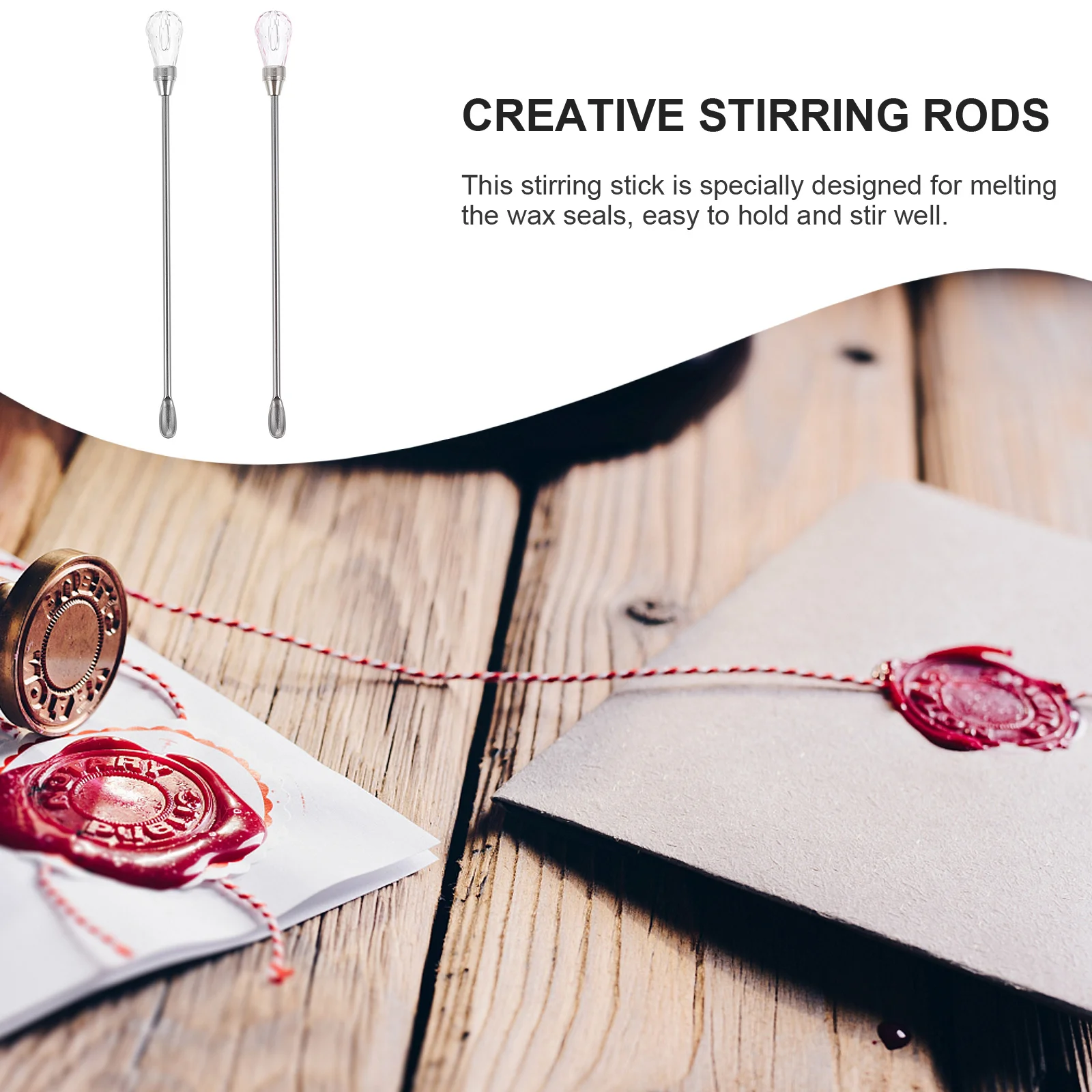 

2Pcs Wax Seal Melting Stirring Sticks Smooth Finish Rust Resistant Ideal for Crafting Projects Portable Compact Design Sealing
