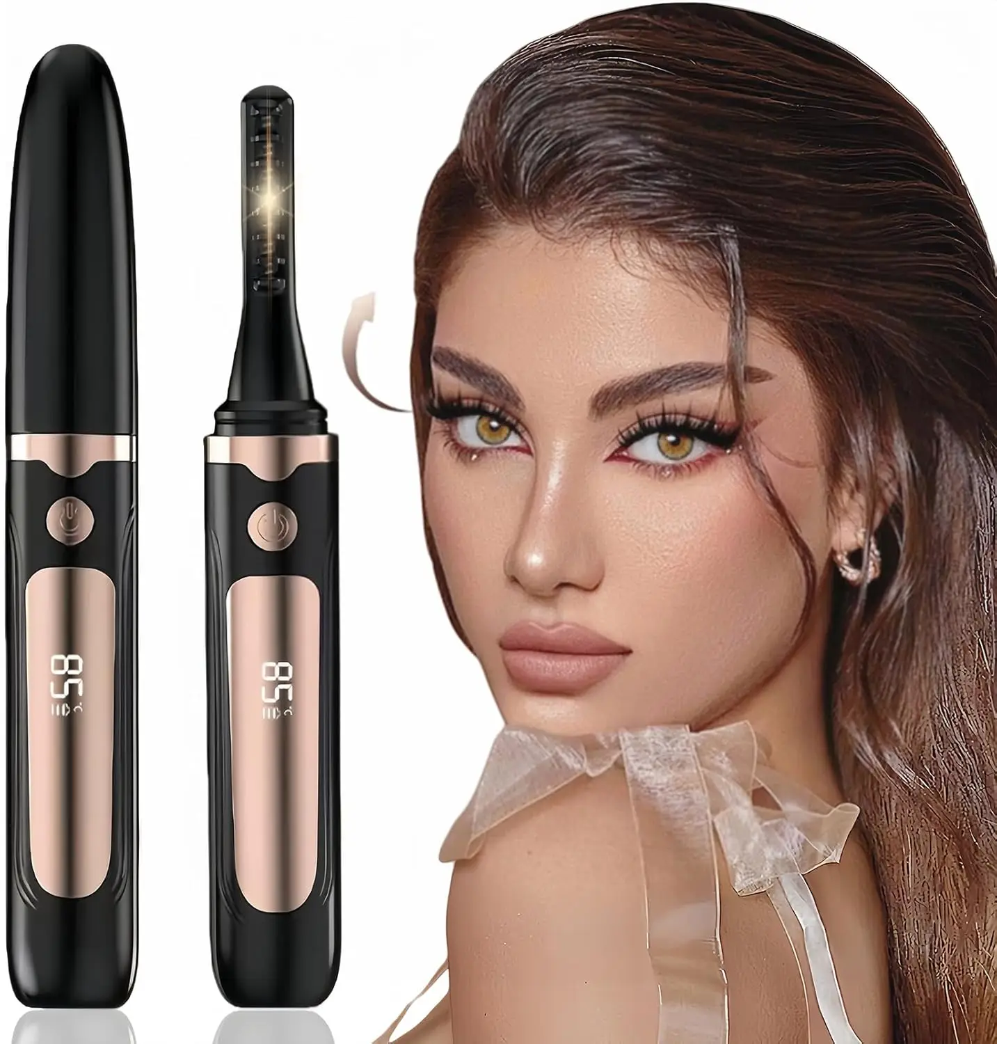 

Электрическая плойка для завивки ресниц с 4 температурными режимами для естественных, стойких завитков - черная