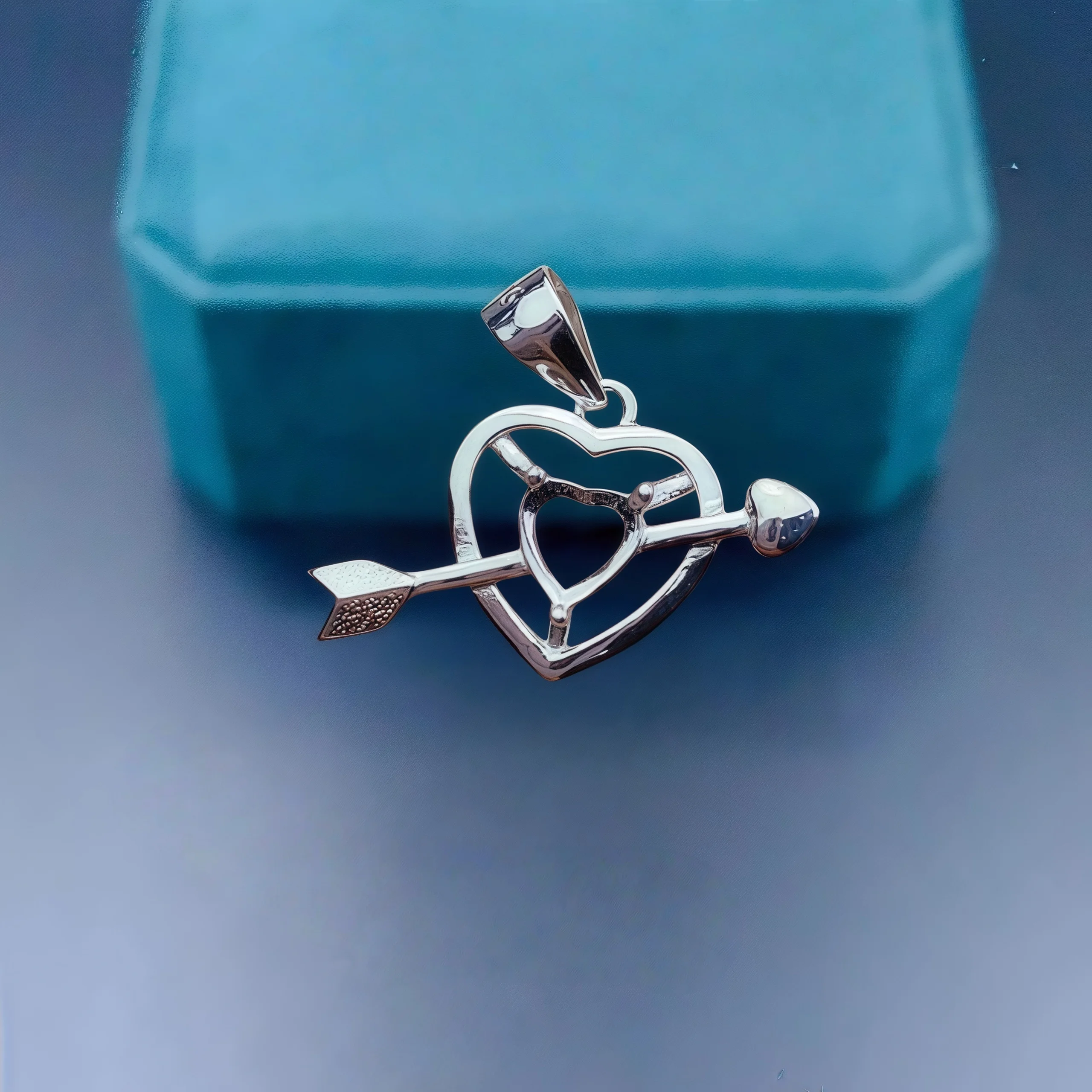 

Setting 5mm Heart-shaped Stone DIY Fashion Empty Pendant Holder S925 Sterling Silver Arrow Heart Fine Charm Jewelry for Woman