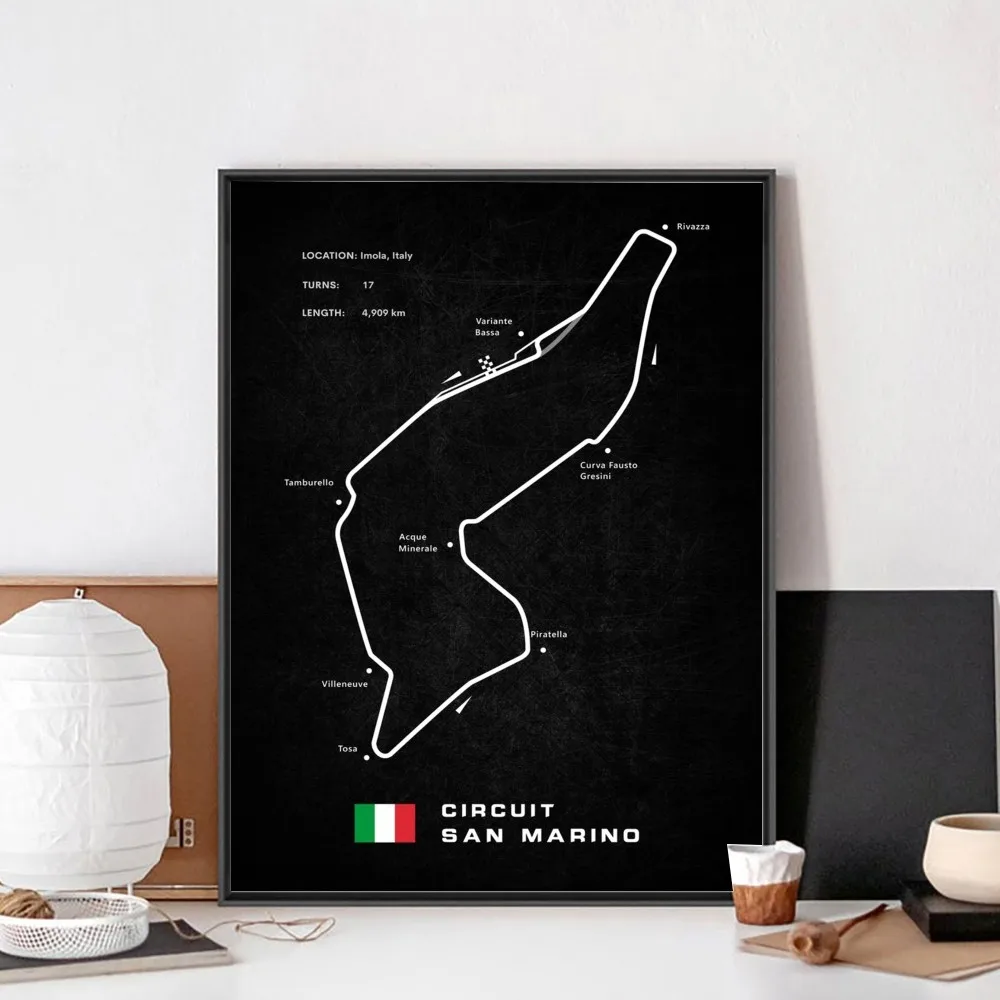 F1 racing track Poster No Framed Poster Kraft Club Bar Paper Vintage Poster Wall Art Painting Bedroom Study Stickers