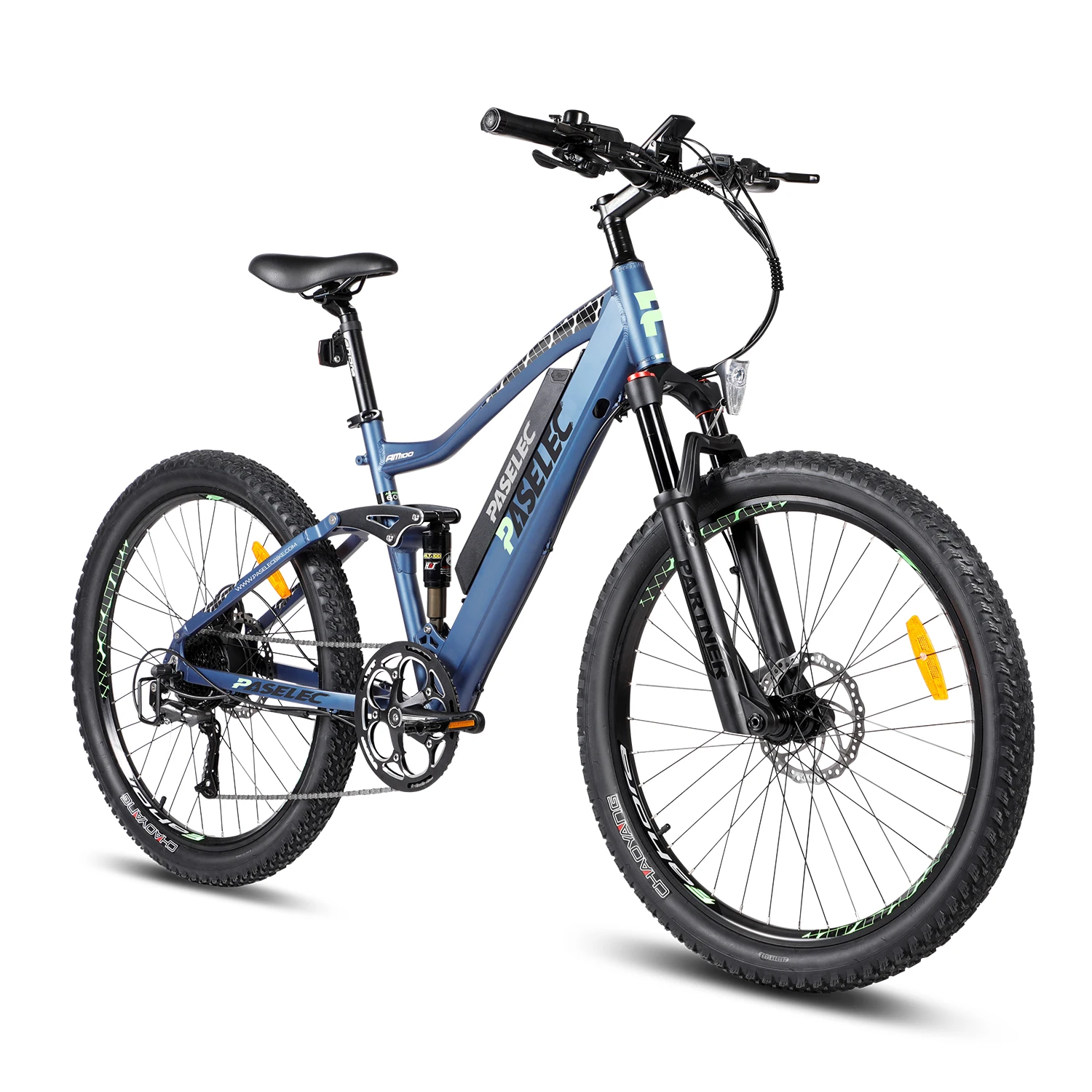 paselec 27.5 inch e Mountain Electric Bicycle Dual Air Full Suspension Urban Electric Bike E-PAS Recharge Battery 9 Speed ebike