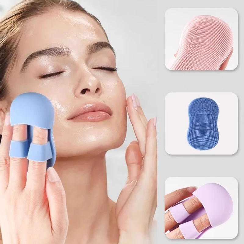 Mini Finger Face Wash Brush Soft Hair Silicone Brush Massage Nose Clean Pores Remove Makeup Wash Face with Cleansing Brush