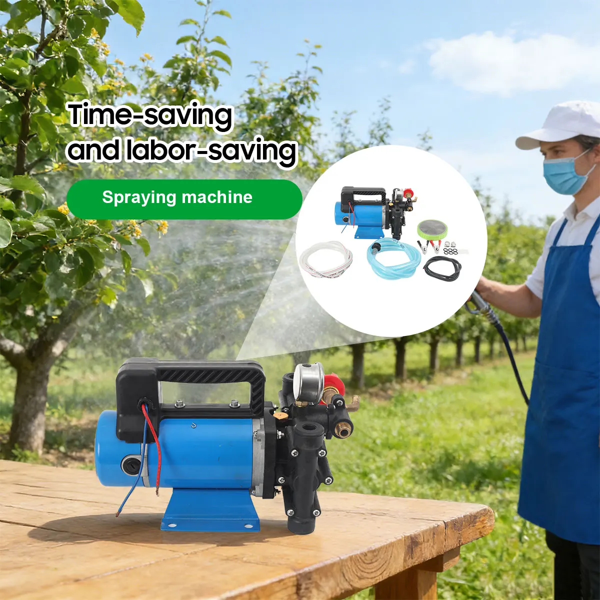 Landwirtschaftliche elektrische Hochdruckpumpe, 24 V, 16 l/min, Doppelzylinder-Kolbenpumpe, Sprühen, Bewässerung, Autowaschanlage, Pestizidsprüher – Detail 6