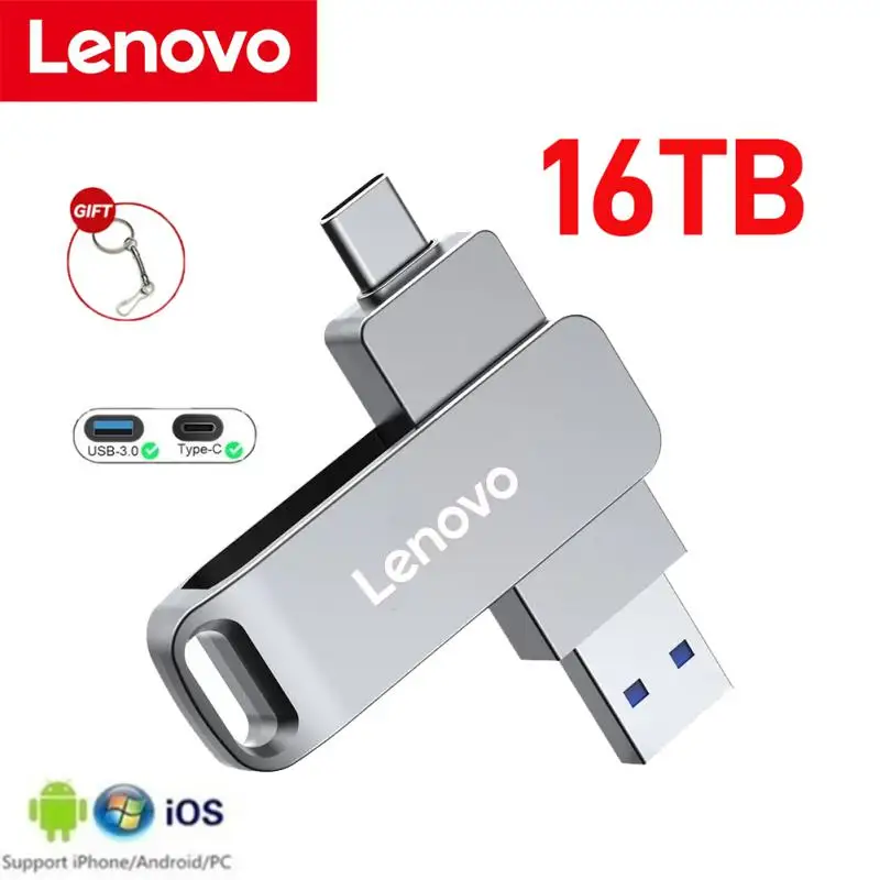 

Lenovo 16TB USB Flash Drive 2 In 1 Lightning Pen Drive 1TB U Disk For Iphone Android OTG Pendrive usb Memory Stick For Laptop PC