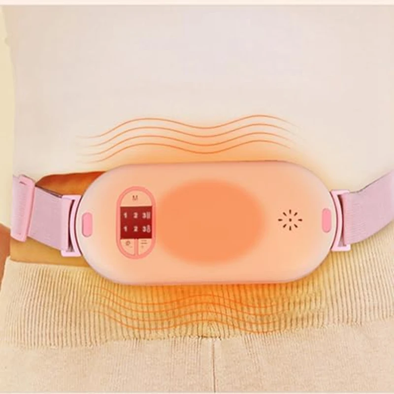 1 PCS Fabric Portable Heating Pad For Stomach Back Pain With 3 Heat & 3 Vibration Massage Modes