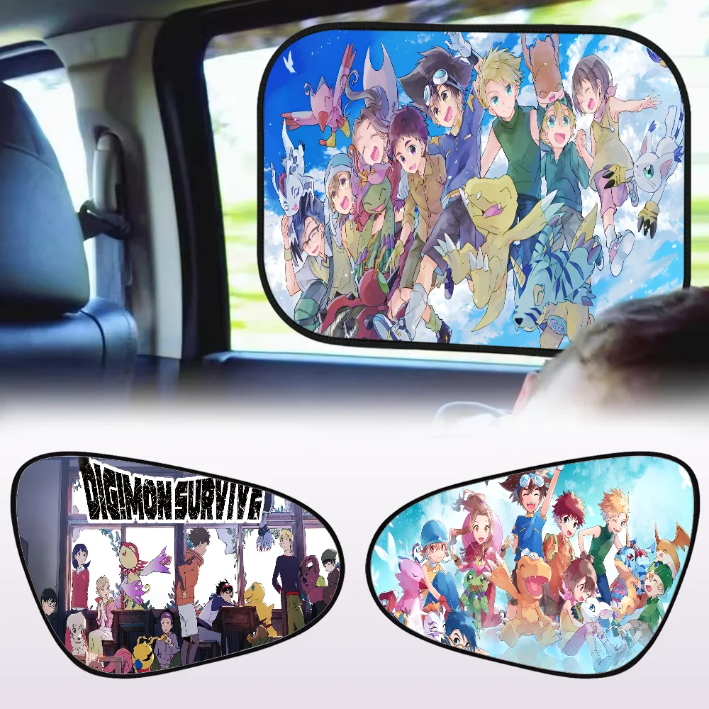 

Cute Digimon Classic Anime Car Sunshade Covers Cover Universal Car Curtain Auto Window Sun Shade Protector Accessories