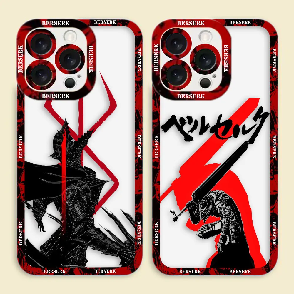 

B-Berserk G-Guts Griffith Cover Clear Phone Case For iPhone Apple 16E 16 15 14 12 13 11 Pro 8 7 SE Plus X XR XS Max Case Shell