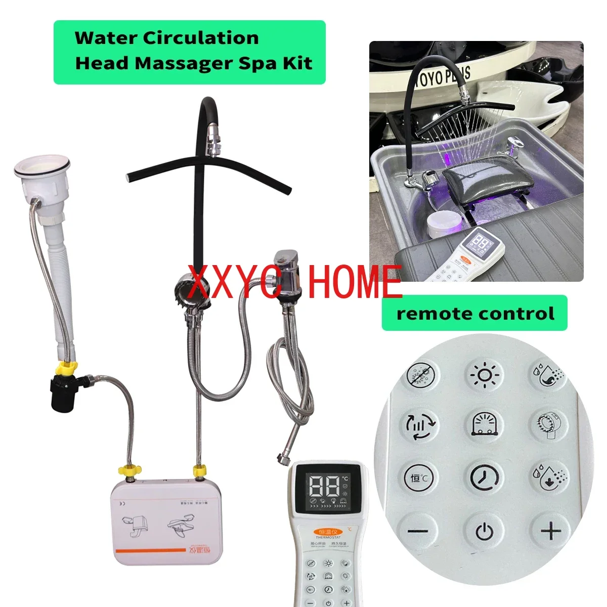 

Head Spa Shampoo Basin Water Circulation Kit Shampoo Flushing Chair Bed Movable Head Massager Spa water circulation