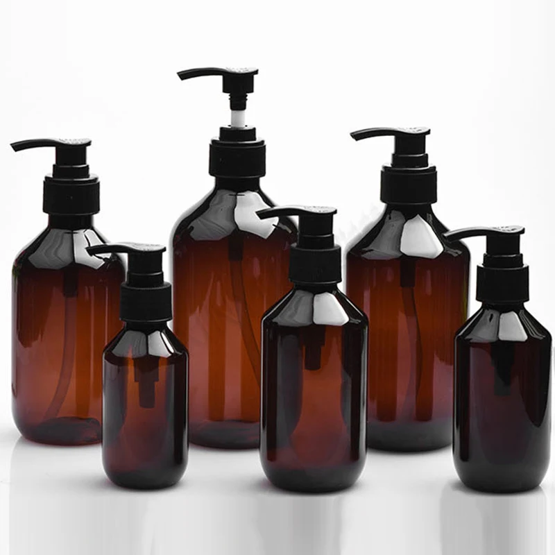 100/150/200/300/400/500ml Shampoo Refillable Bottles Pump Container Plastic Liquid Shampoo Shower Gel Bottles Home Bath Supply