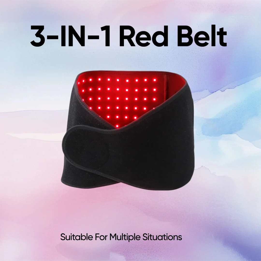 حزام أحمر LED 3 في 1 رقاقة ضوء أحمر مناسبة لحالات متعددة مصممة بشكل جيد ومتعددة الاستخدامات والعناية بالبشرة ذات الطيف المزدوج