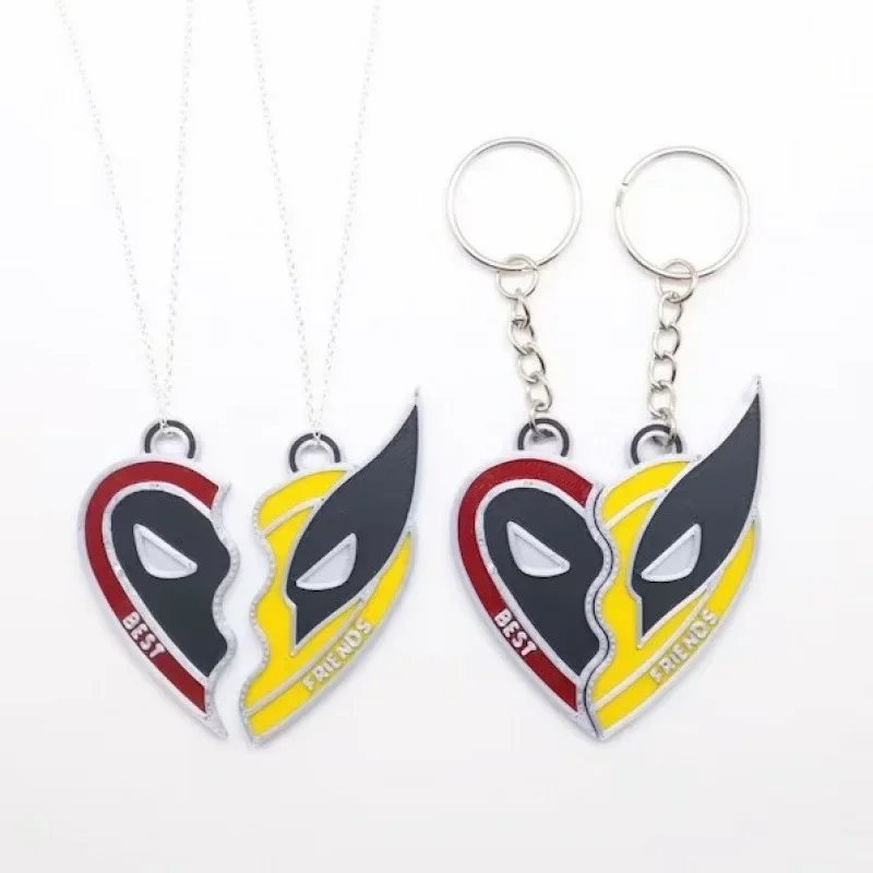 Llavero con colgante de Anime de Disney Deadpool, decoración creativa de personaje de película Lobezno, collar de mejor amigo, regalos sorpresa de vacaciones