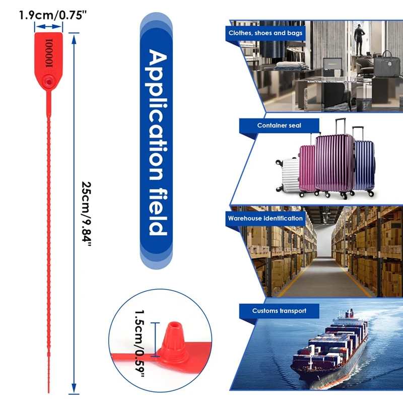 ABNO-1000 Pieces Fire Extinguisher Label Manipulating Seal Polypropylene Plastic, Anti-Operation Seal,Safety Seal 250Mm