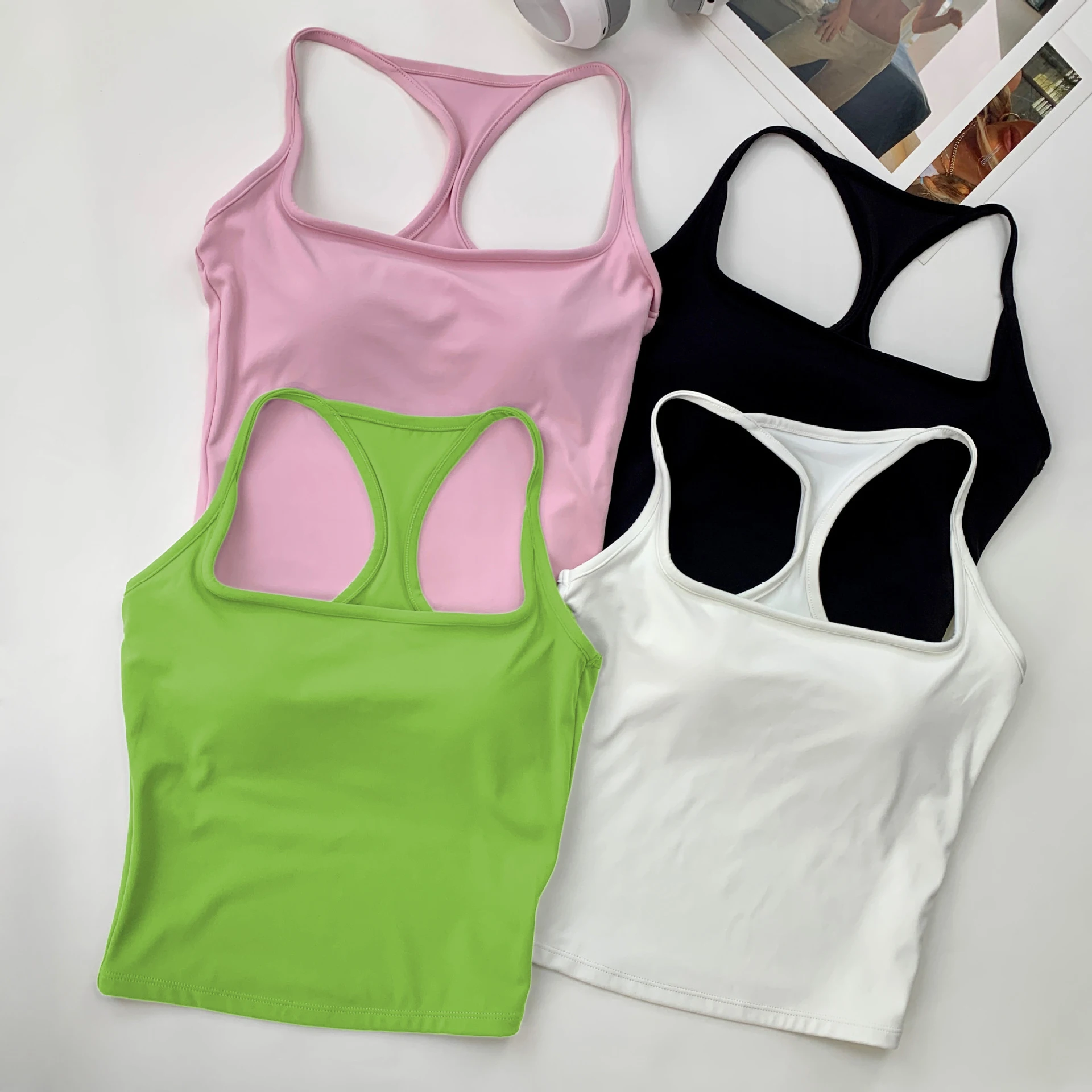 Women's Pilates Tank Top Push-Up Sports Bra Hollow Breathable Fitness Bras Gym Yoga Vest Sexy Running Tops Sportswear