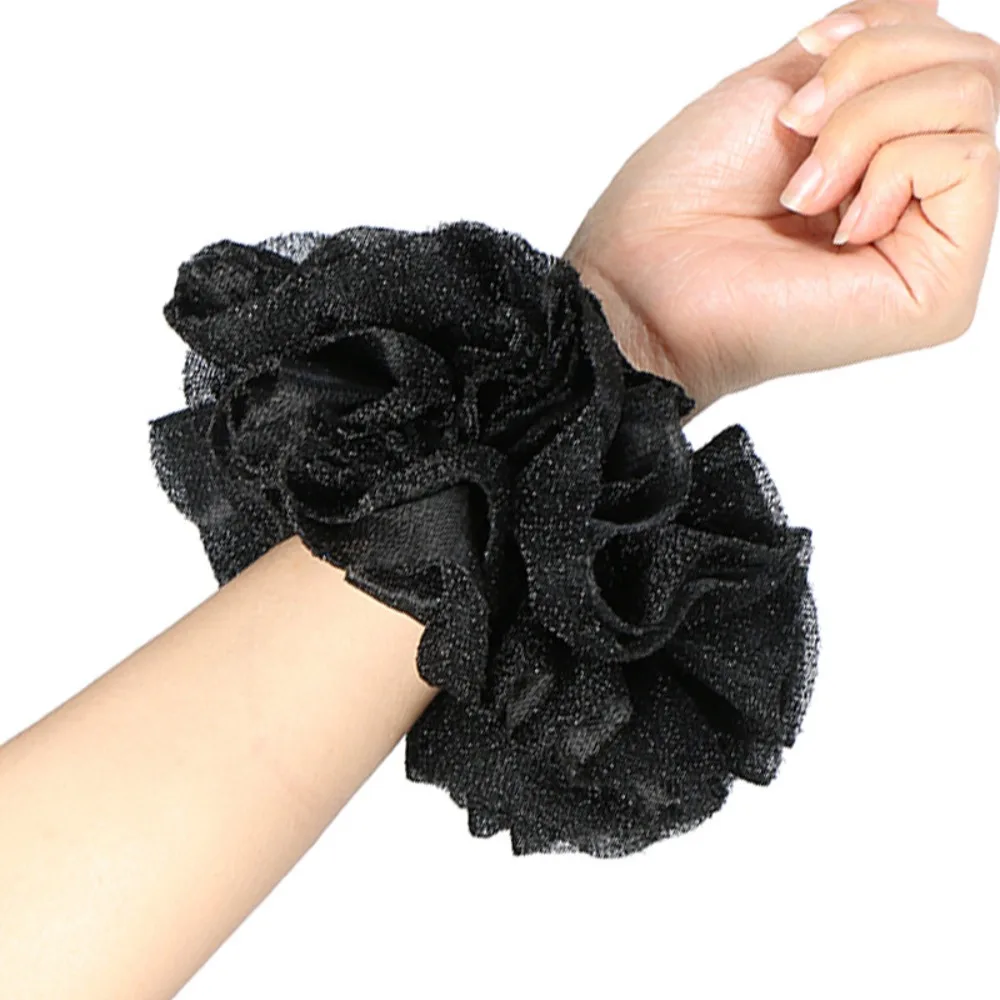 Headwear Oversize Scrunchies Fabric Art Elastic Elastic Shiny Velvet Fabric Hair Ring Golden Velvet Elastic Rubber Bands Hair