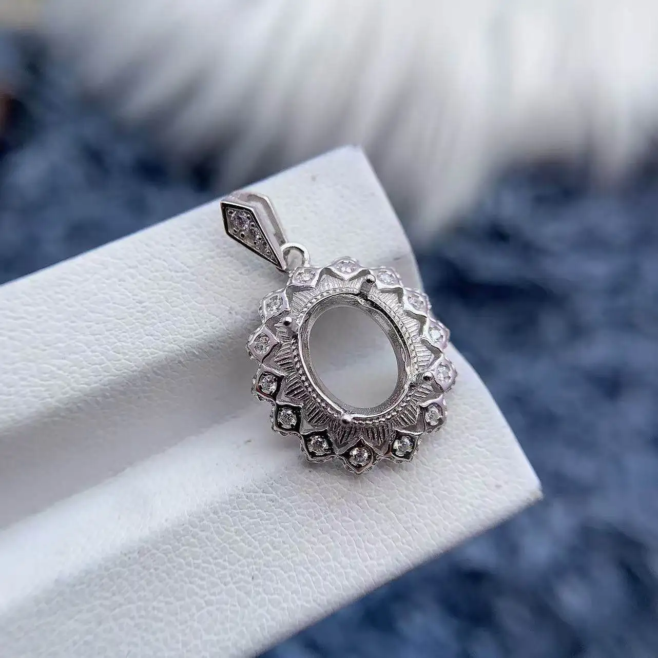 

MeiBaPJ Оправа для кулона 8*10 мм с овальным камнем, из стерлингового серебра S925, для самостоятельного изготовления, женская, в стиле ретро, оптовая продажа ювелирных украшений