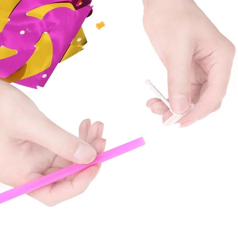 10pcs พลาสติกกังหันลมพินล้อลมหมุนเด็กของเล่นสวนสนามหญ้าตกแต่งงานปาร์ตี้