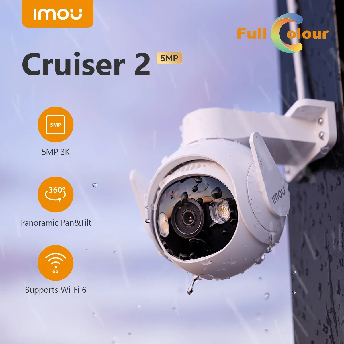 IMOU Cruiser 2 5MP Outdoor Security Protection IP Camera Human Detection IP66 Smart Night Vision Two Way Talk Onvif Wifi Camera