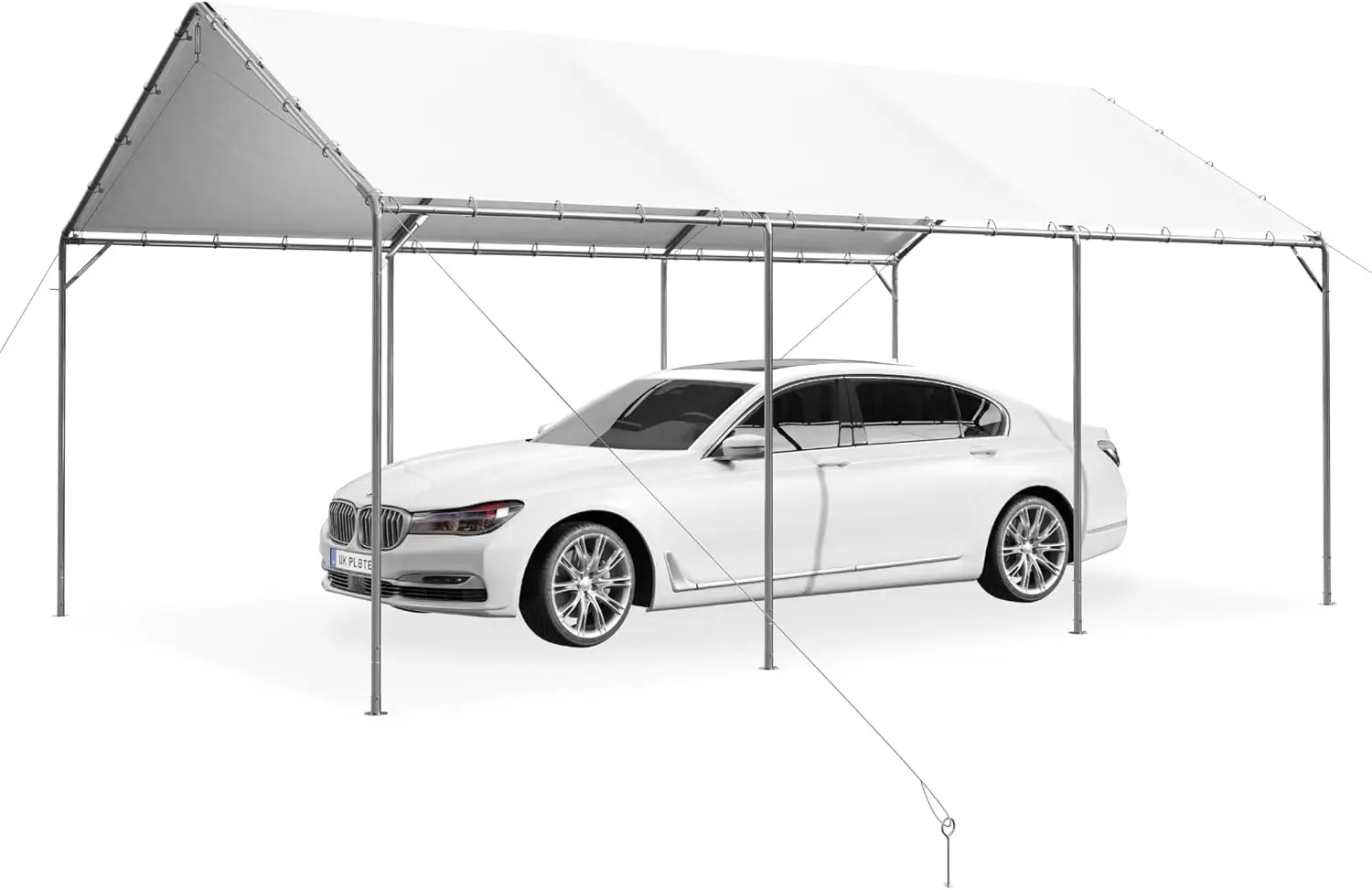 

12x20 ft Heavy Duty Carport Car Canopy Party Tent Adjustable Peak Height, Garage Storage Boat Shelter with Waterproof & UV Prot