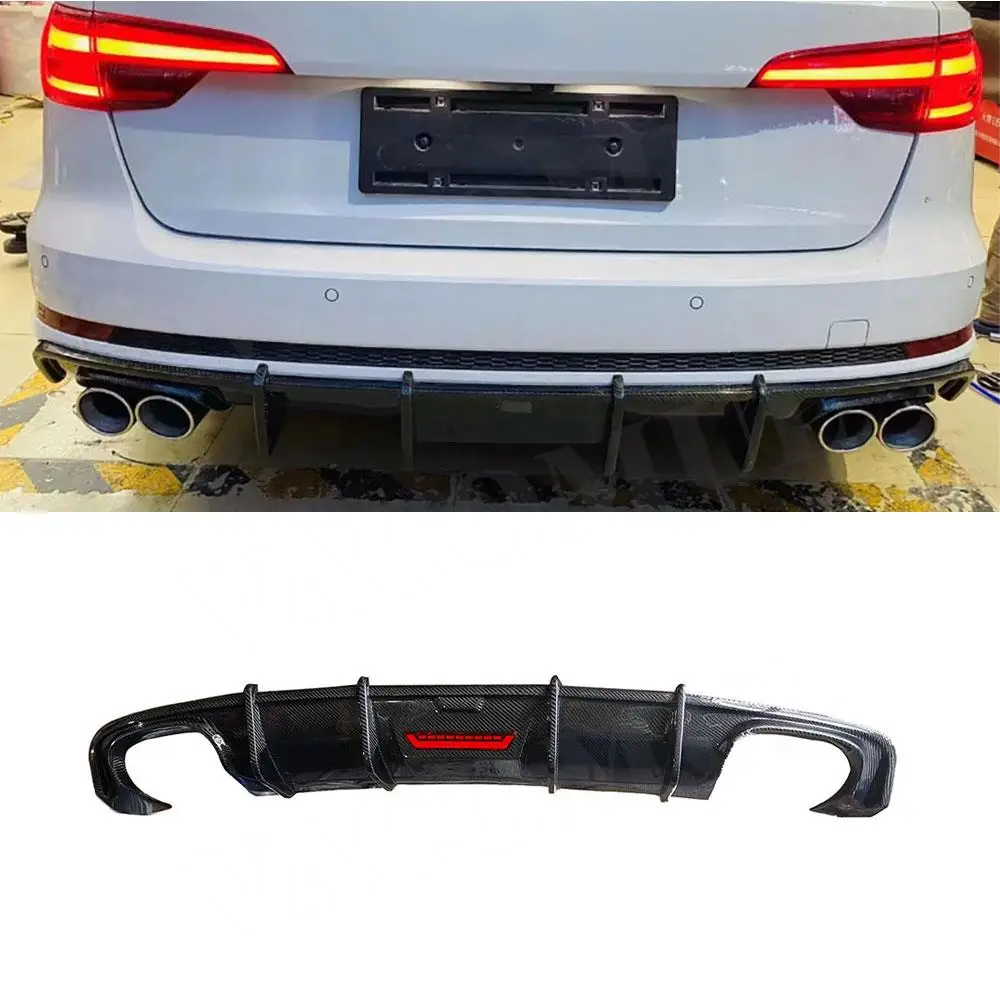 

VACOMUL Carbon Fiber Rear Bumper Lip For Audi A4 2019 Station Wagon Avant Rear Bumper Guard Extension Spoiler Accessories FRP