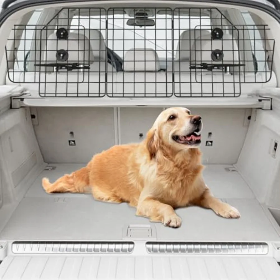 Foldable and Adjustable Car Barrier for SUV Trunk Cargo Area: Secure and Versatile Dog Gate Solution for Vehicle Interior Safet