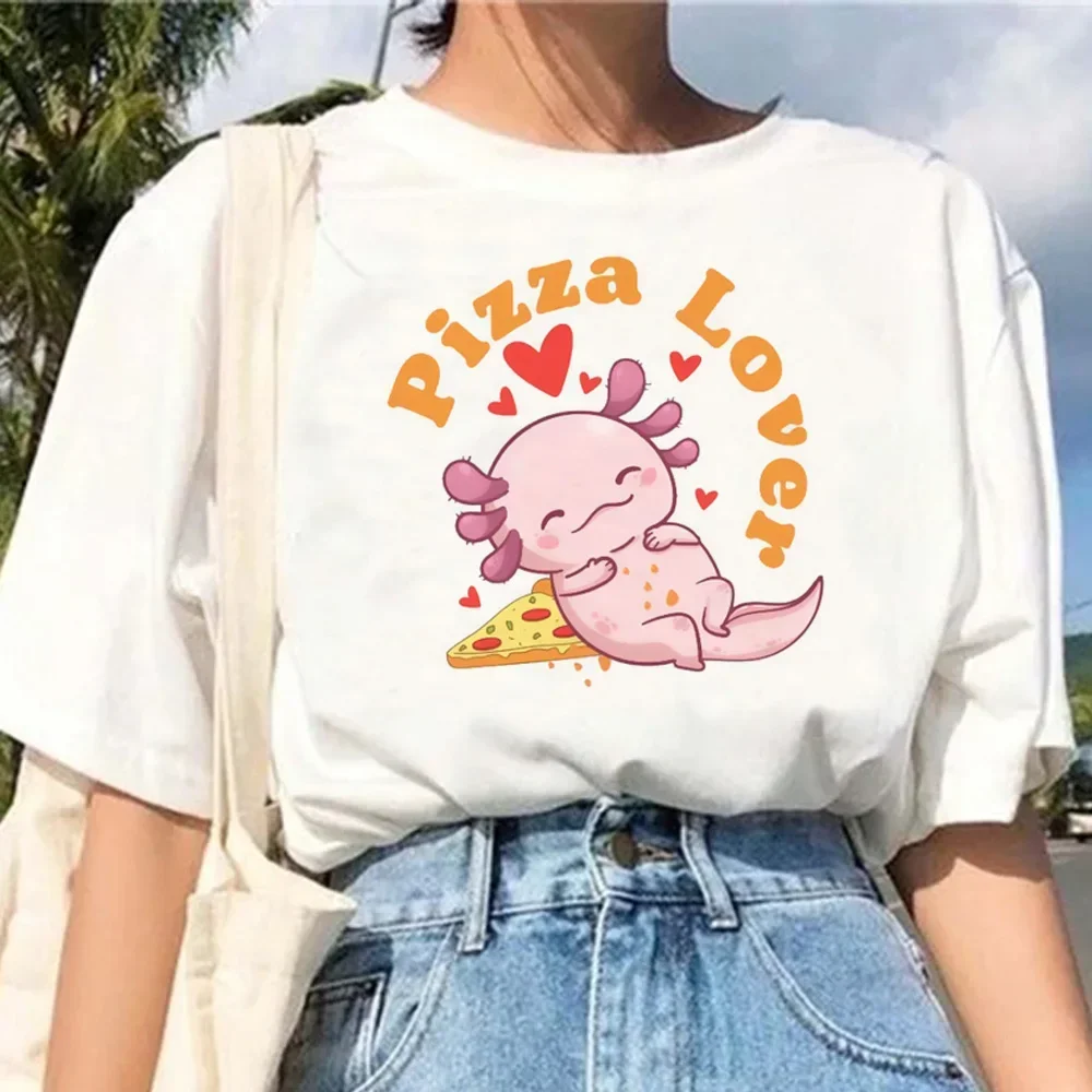 Zomer zomer Axolotl T-shirts vrouwen manga student top vrouwelijke streetwear anime grappige kleding street fashion patroon shirts