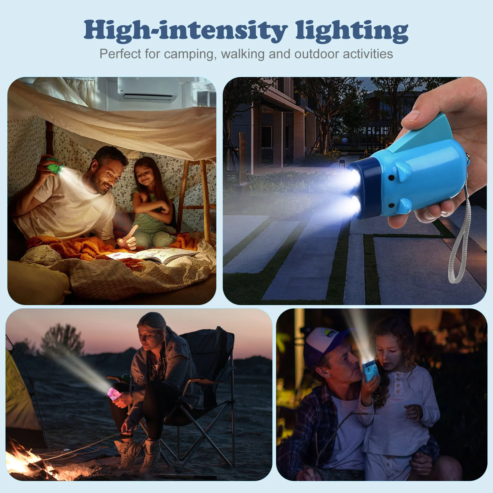 3 قطعة مصباح يدوي على شكل خنزير كرتوني محمول LED ضوء ساطع مناسب للتخييم والتنزه في حالات الطوارئ مصباح يدوي كرتوني #2