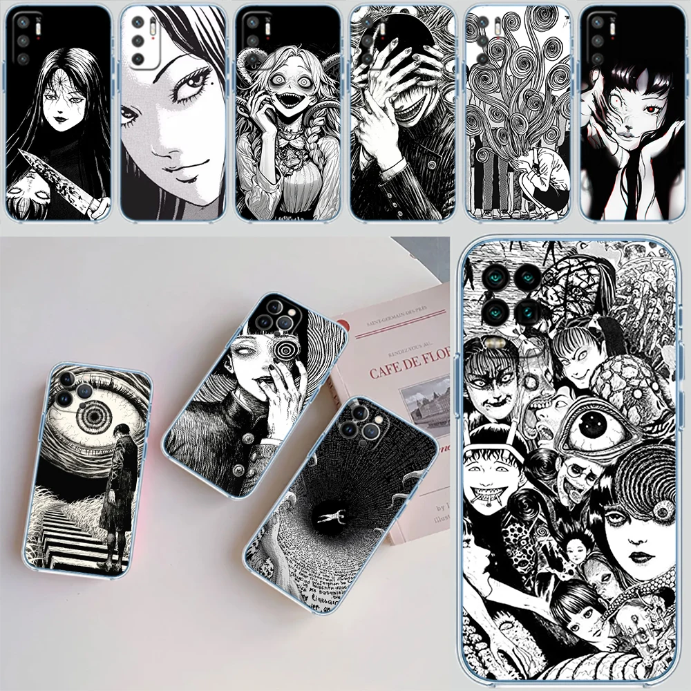 UN14 Horror Junji Ito Tomie Transparent Phone Case for Motorola Moto G7 G8 G9 G84 G85 G73 G24 G15 Z2 Play Power Plus - view 2