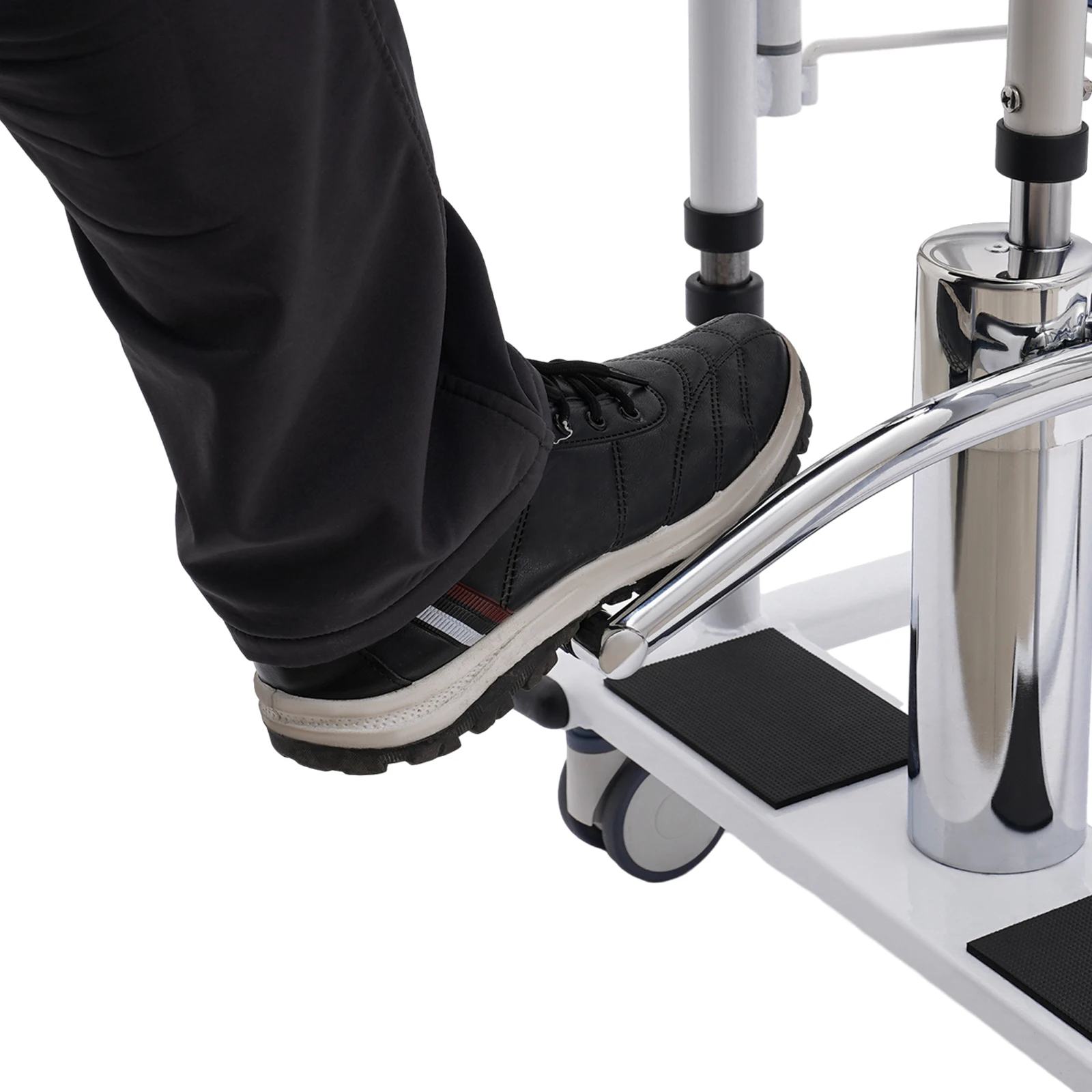 Hydraulischer Patientenlifter für den Heimgebrauch, tragbarer Transferstuhl mit 4 Universalrädern & 180°-Drehung ° Liegesessel, 150 kg Tragkraft, Pflegehilfe für Senioren (Schwarzes Display, gleiche Spezifikationen für Orange & Blau) – Detail 28