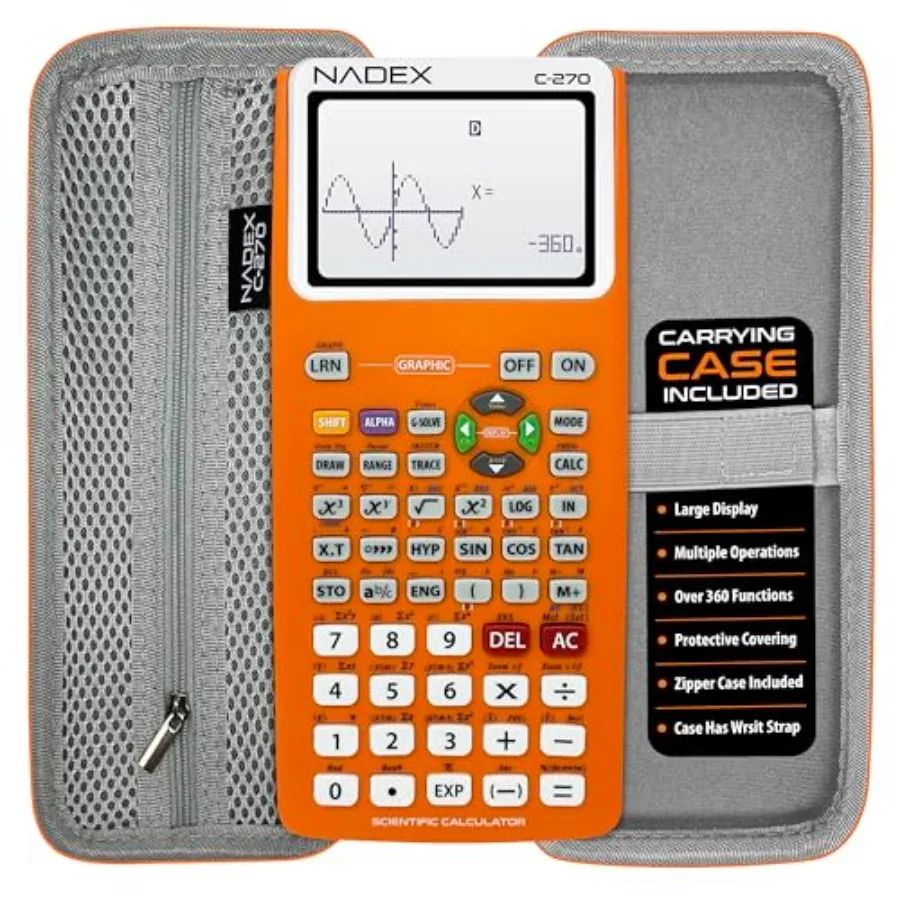 

Scientific Calculator with Graphing Includes Carrying Case for College and High School Students Calculus Algebra Geometry Trigo