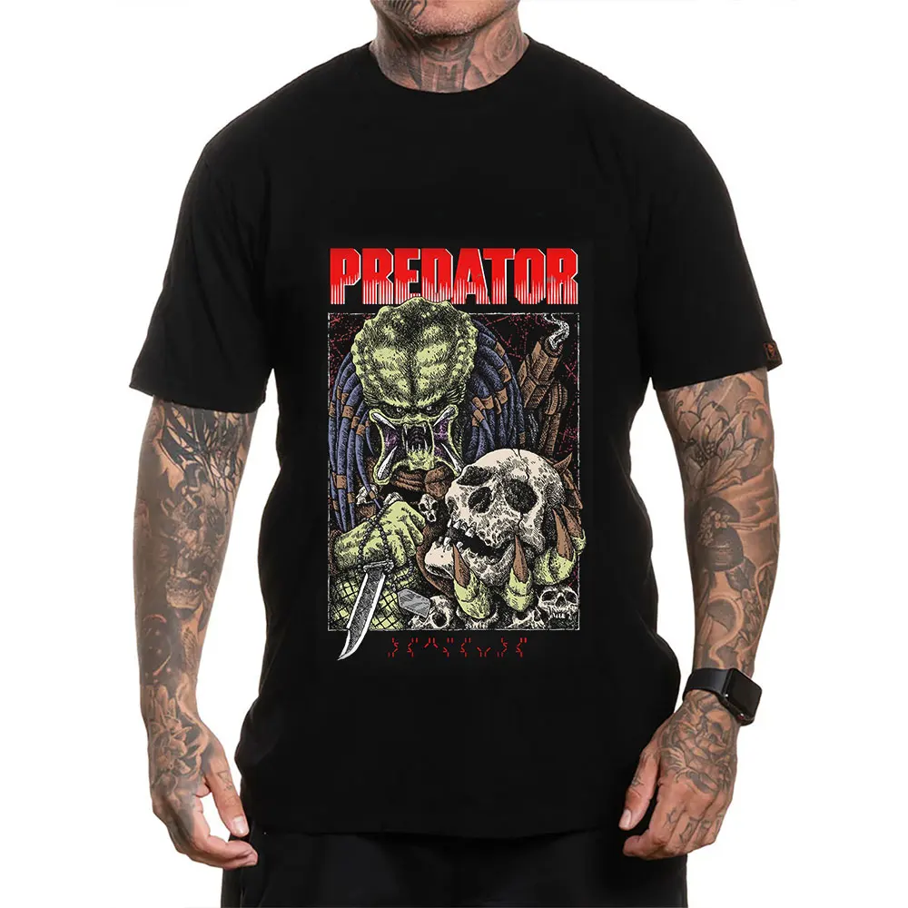 PREDATOR Trophy Retro Aliens Sic-Fi Gift T shirt Predator Monster Hunter Graphic clothes Yautja Warrior print Tee All size Tops