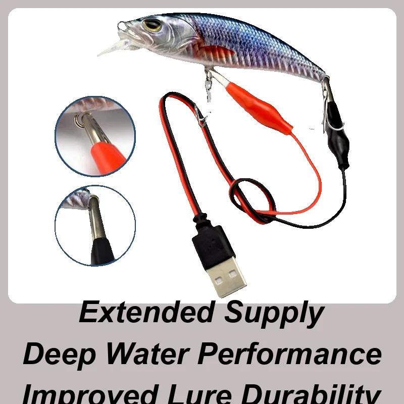 

Robotic Lures Fishing USB Rechargeable Lure Electric Bait Vibration With LED Light Outdoor Sports Accessory For Perch Freshwater