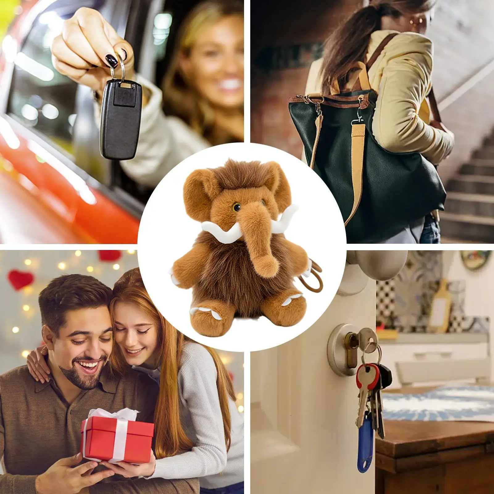 Elephant Plush Keychain Soft Purse Charm for Handbag Backpack Keys Children Birthday Gift Party Favor Easter Stocking Stuffer