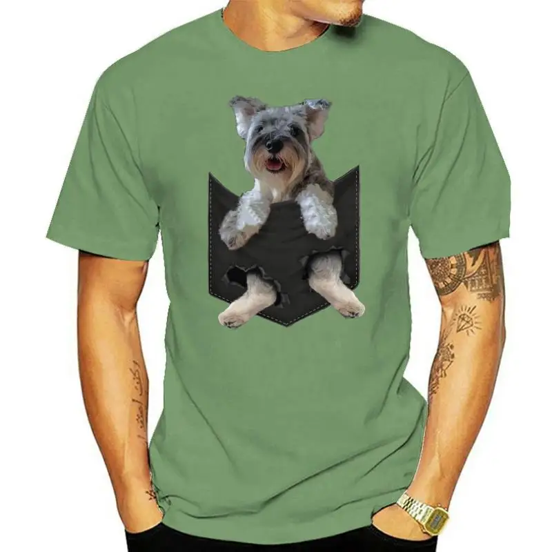 Men T Shirt Miniature Schnauzer Perper Pocket Mid Women T-Shirt