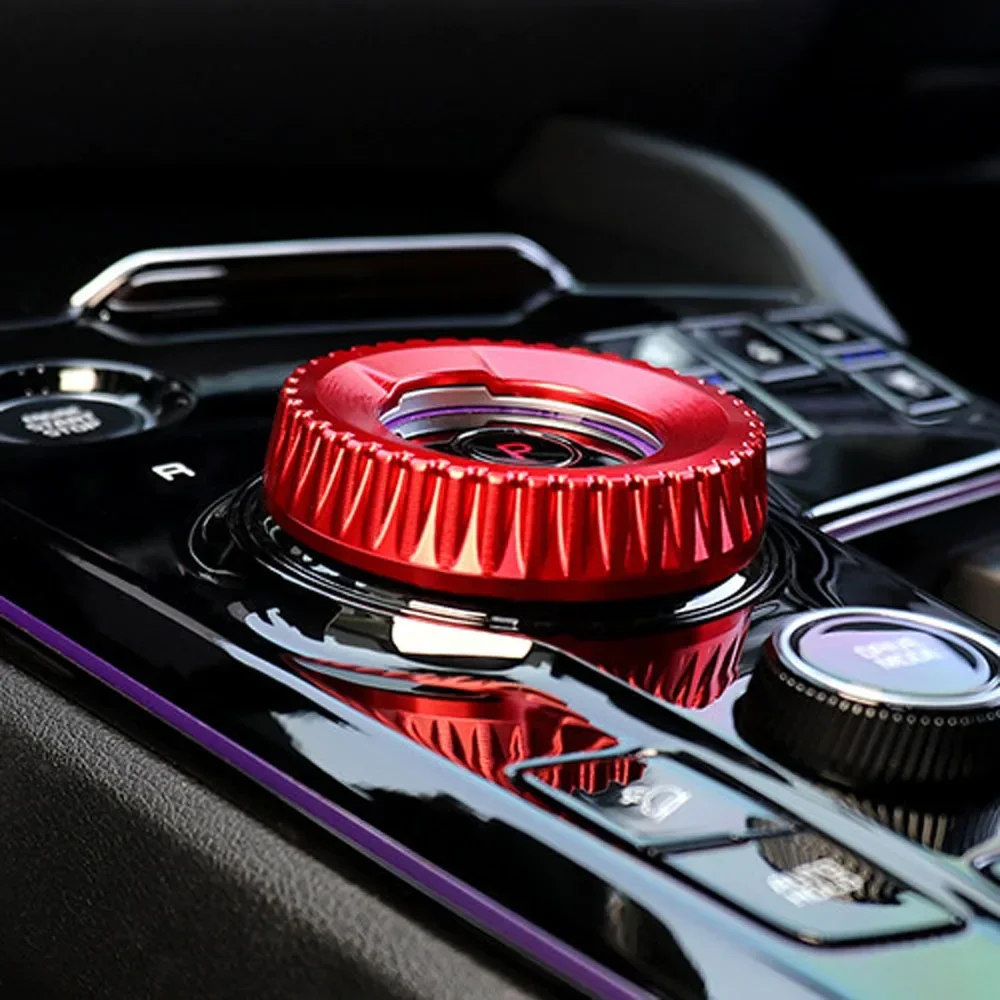 Hot Aluminum Black Red Bule Central Gear Shift Konb Ring Cover Shift Gear Trim For Kia Sportage NQ5 Seltos 2022-2024 - Image 5