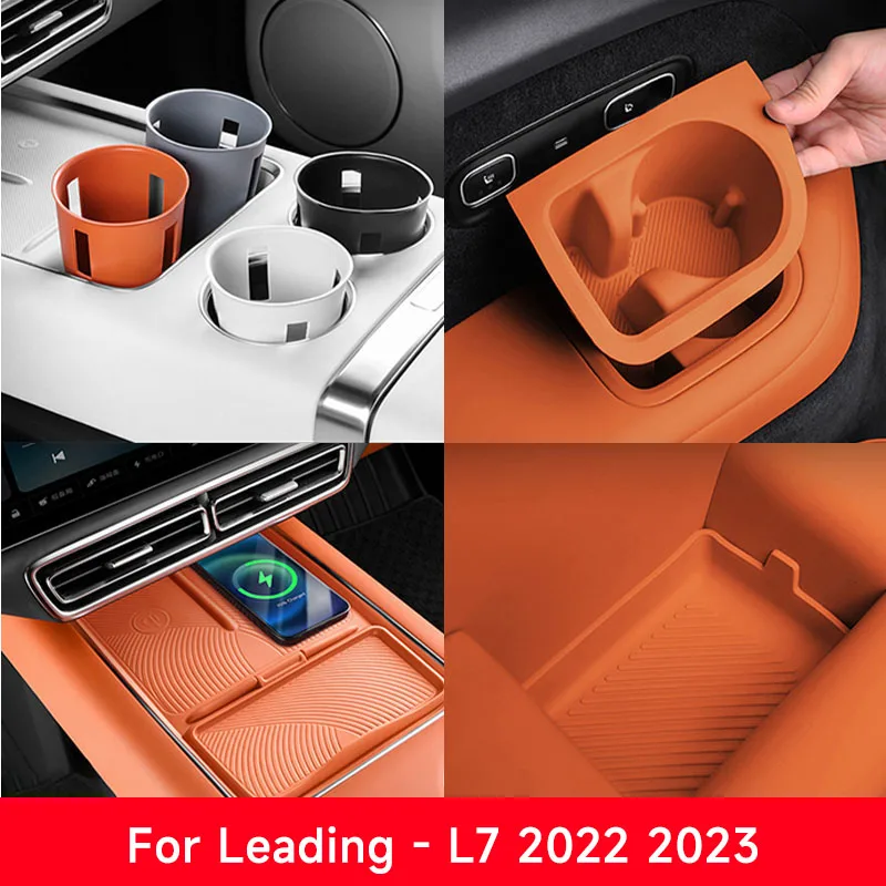 

for Lixiang L7 Interior Decorate Silicone Gate Groove Pad Central Control Water Cup Car Doors Storage Box Pad Car Accessory