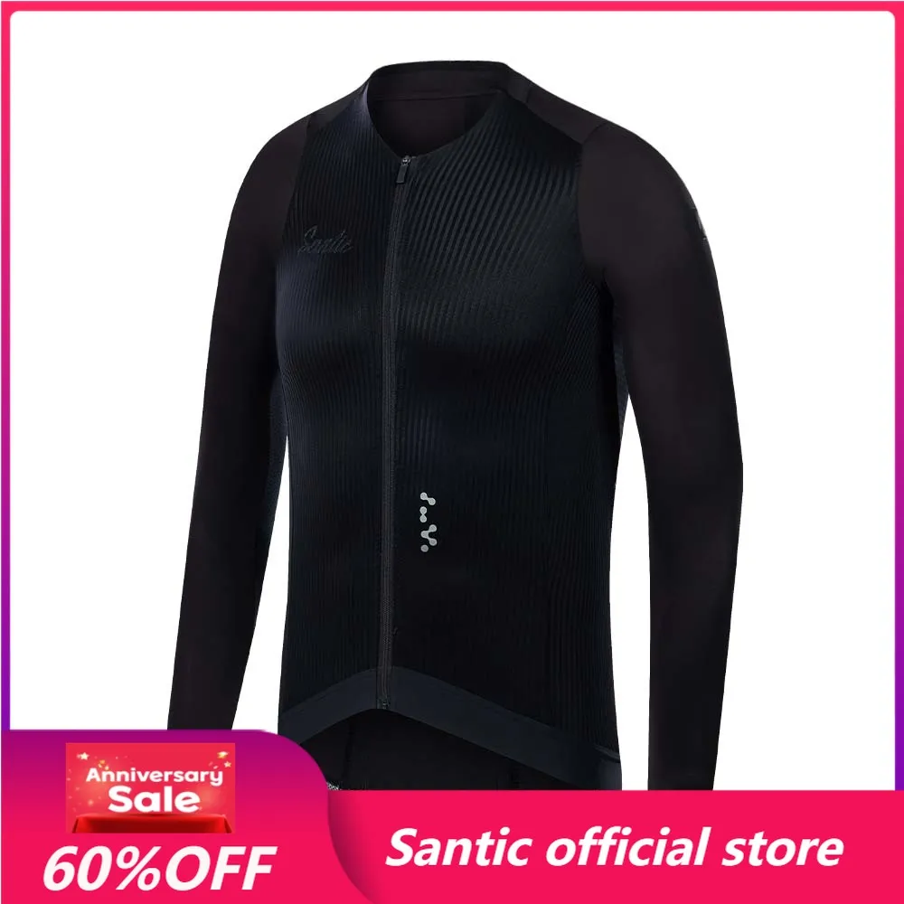 

Santic Men's Cycling Jerseys Sunscreen Bike Long Sleeve Top Breathable Road Bike Cycling Clothes for Spring Summer TM24C01172H