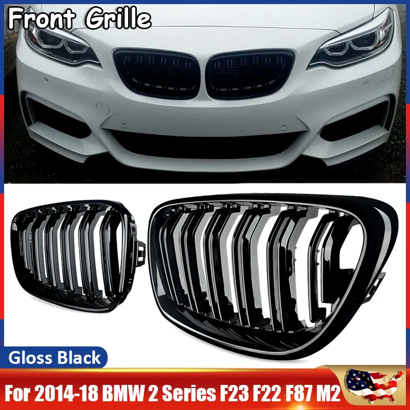 

MagicKit Ship From Germany For BMW F22 F23 2 Series Coupe Cabriolet Kidney Gloss Black Grill Grille M2 Car Styling Accessory