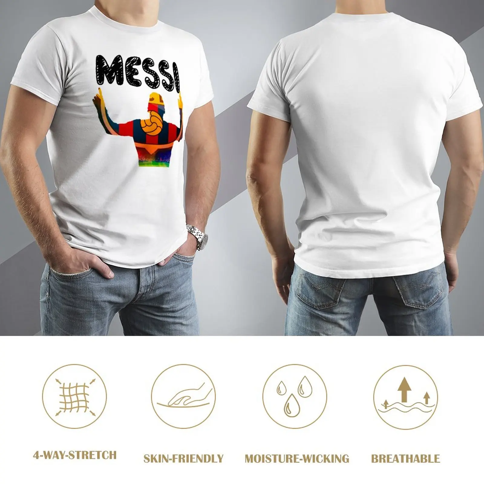 Novelty CELEBRATION Lionel And Andrés And Messi And Argentina No.10 GOAT Caricature 62 Tees Sports High Quality Activity Competi