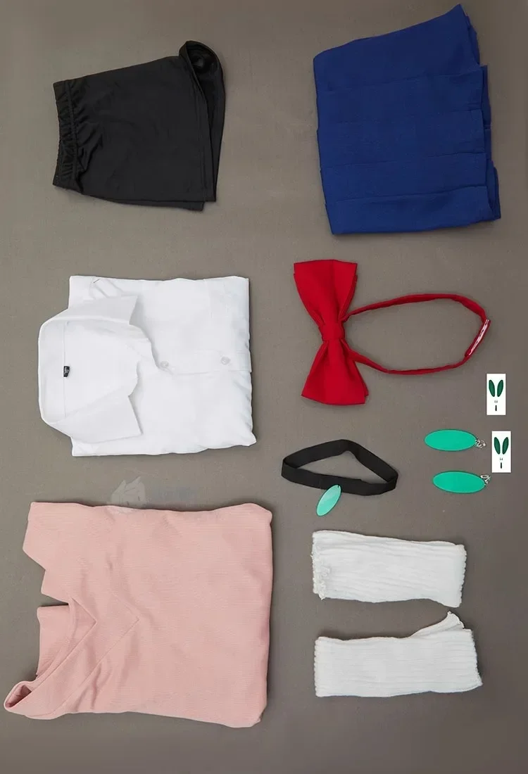 مجموعة أزياء Dandadan Anime School JK التأثيرية الوردية مع تنورة بقلنسوة وأقراط شعر مستعار مومو أيأسه ملابس حفلات الهالوين وأعياد الميلاد