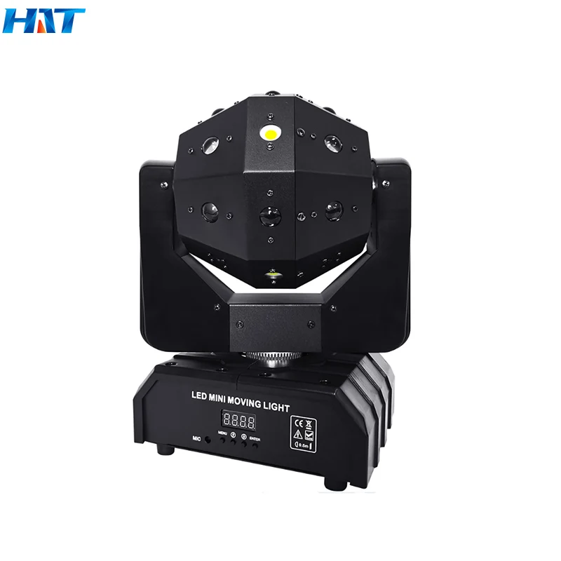 HT-Estágio profissional luzes LED com cabeça móvel RGB luz laser, controle de som, laser DMX para festa e casamento, 16*3W, 16PCs