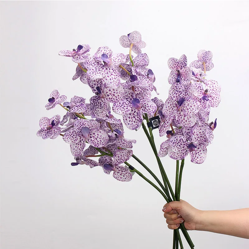 4Pc Faux 7head Vanda Orchid Realistic Phalaenopsis Flowers Real Touch Orchids Party Wedding Flower Arrangement Home Decor Design