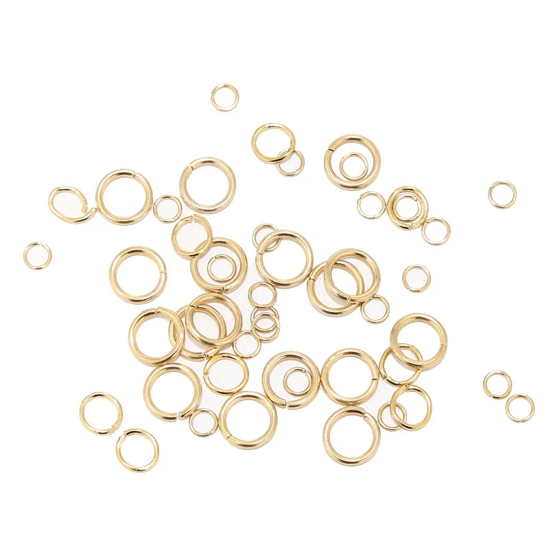 100pcs/Lot Stainless Steel PVD Gold Jump Rings 4mm 5mm 6mm 7mm 8mm 9mm Non Tarnish for Jewelry Making Findings