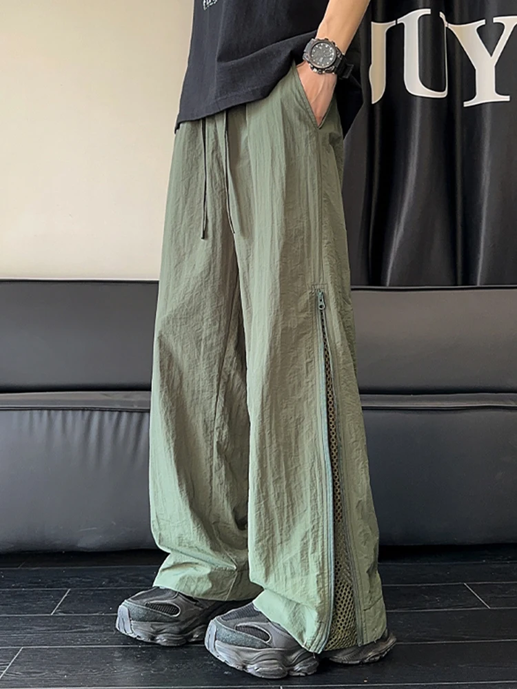 

Ice Silk Casual Pants for Boys Loose Breathable Straight Leg Sports Long Trousers 2025 New Youth Trendy Brand Pants