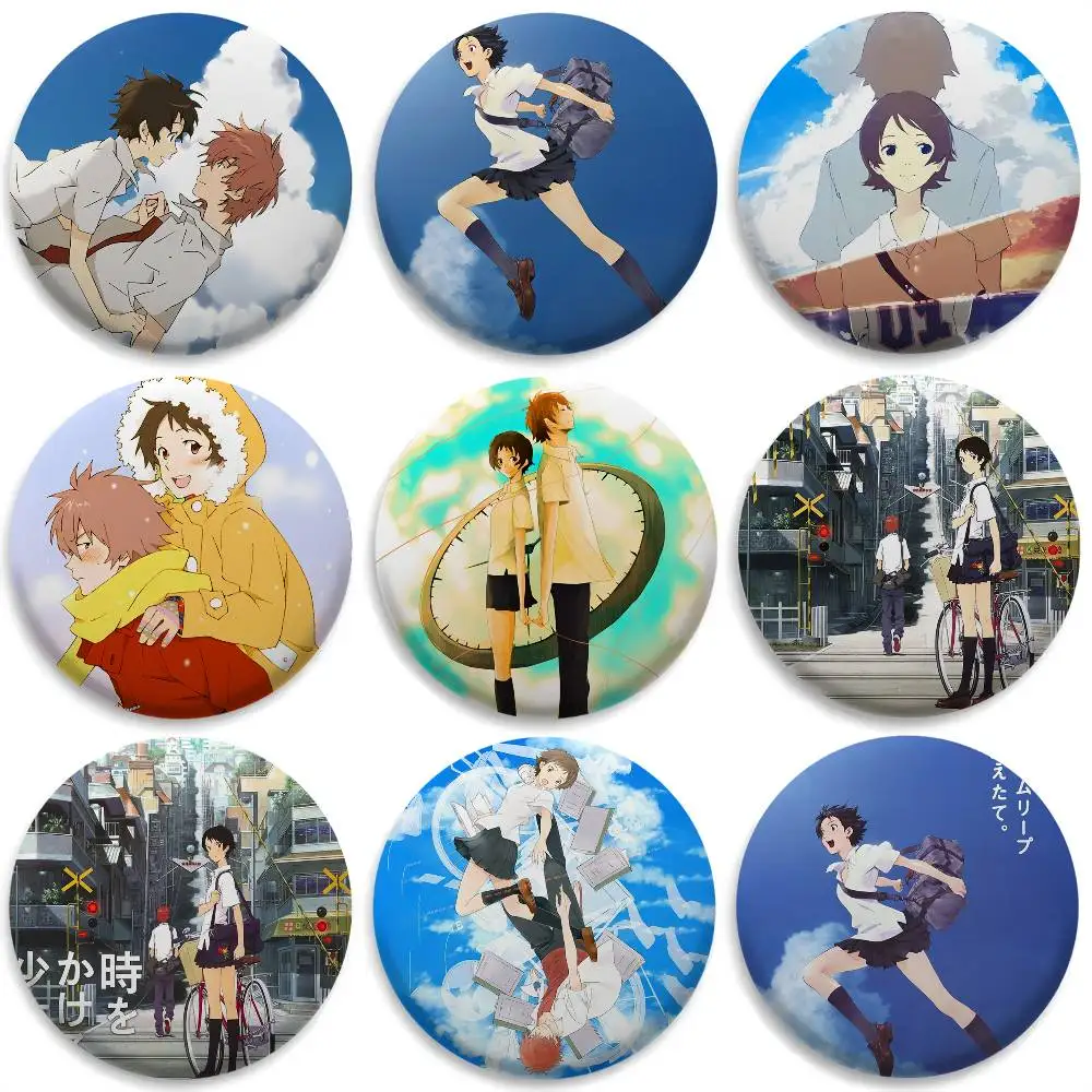 

Girl W-Who Leapt Through Time Badges Round Exquisite Badge Brooches Creative Pins For Clothes Hat Backpack Gift Accessories