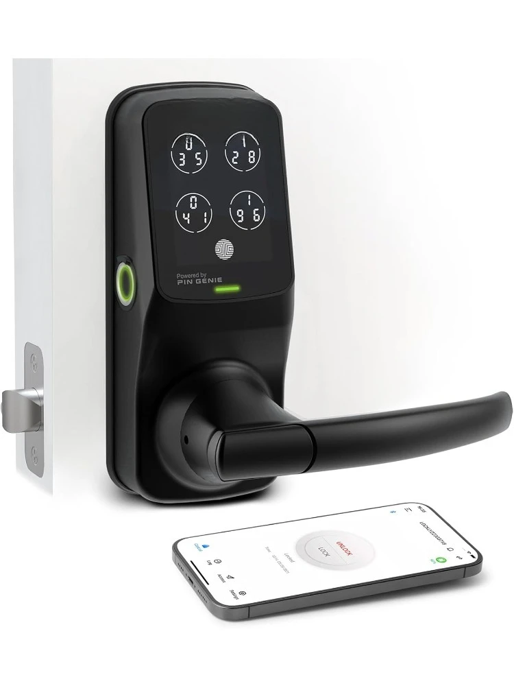

Плюс, умный дверной замок с Bluetooth, дверной замок без ключа с ручкой, PIN Genie ® Клавиатура, 3D биометрический отпечаток пальца