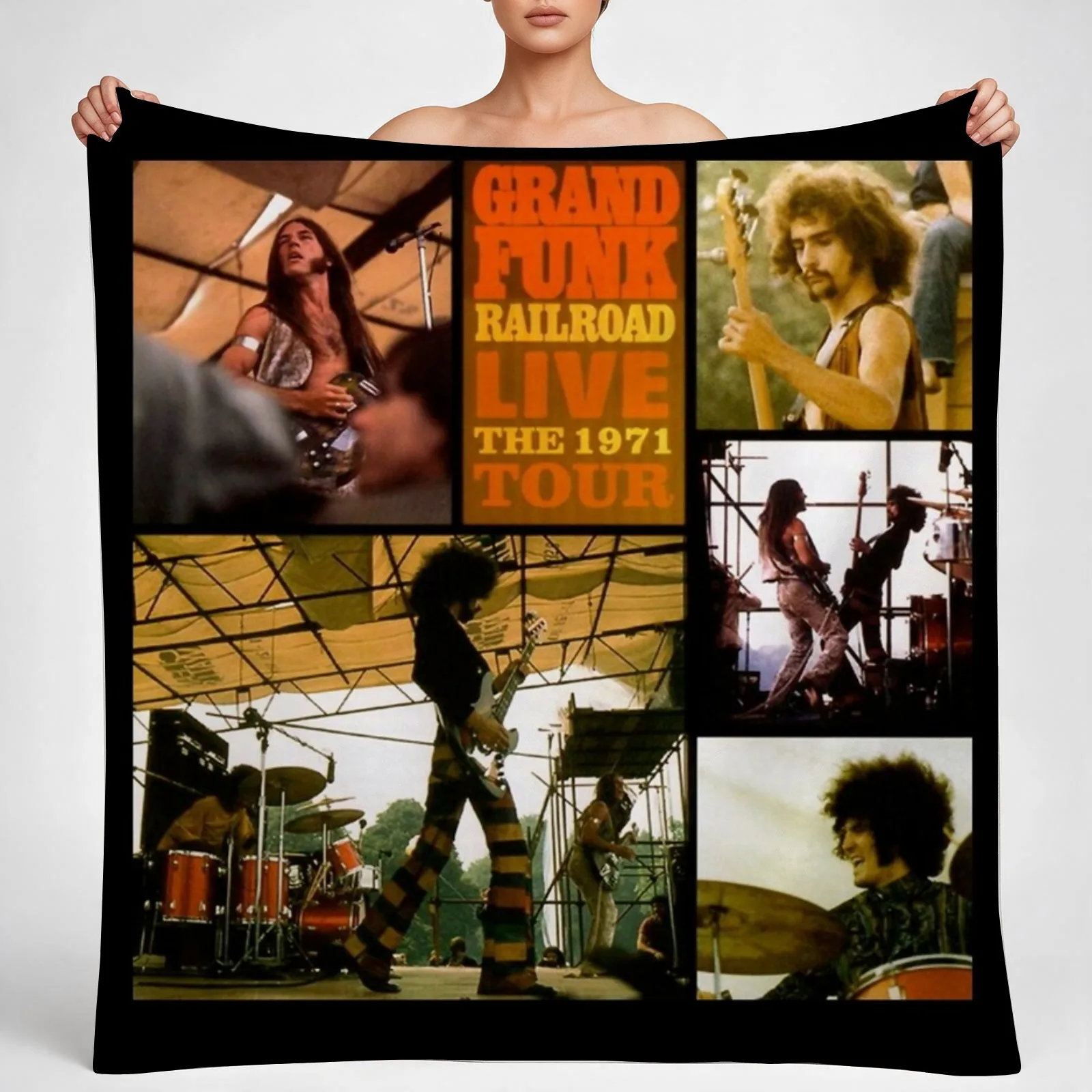 Grand Funk Railroad live the 1971 tour Throw Blanket couch cozy soft plush fuzzy picnic outdoor blanket